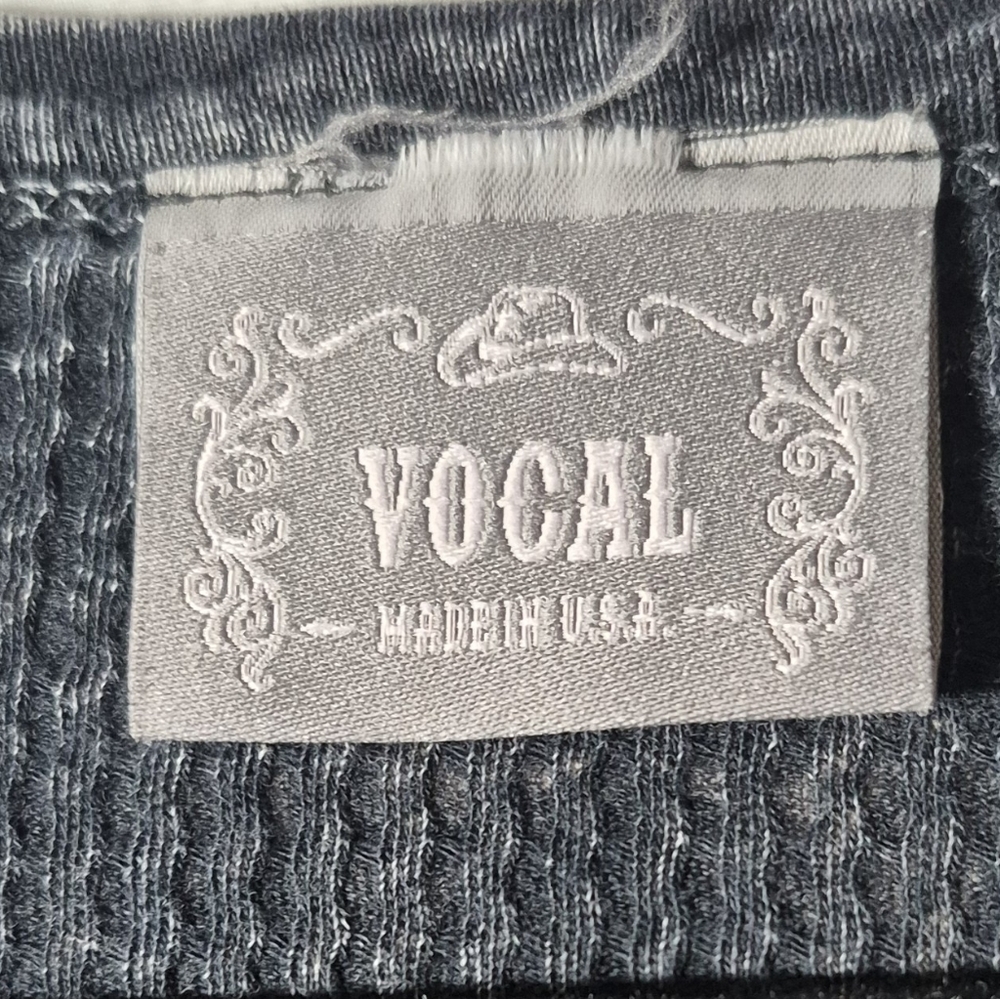 Vocal Dark Gray Fleur-de-Lis Embellished Tank Top Large - Picture 2 of 5